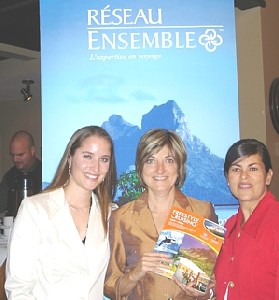 Amélie Poirier, Coordonnatrice Marketing Réseau Ensemble, Mary Jo Cutaia, Directrice des ventes de Norwegian Cruise Line, Nathalie Guay, Directrice Régionale Réseau Ensemble