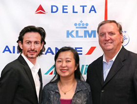 Fabien Pelous Vice-président et Directeur général AIR FRANCE KLM Canada; Adeline Piekham-Hsieh; Directrice générale des Ventes DL KL AF AZ Canada; Bob Somers Vice-président Ventes Globales Delta Air Lines