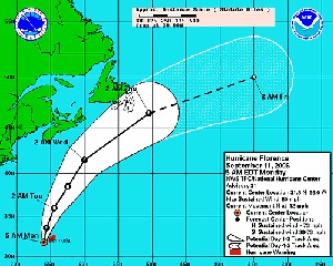 Le cyclone Florence se rapproche des Bermudes Le cyclone Florence se rapproche des Bermudes