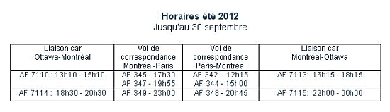 Nouvel habillage pour les cars Air France Ottawa - Montréal