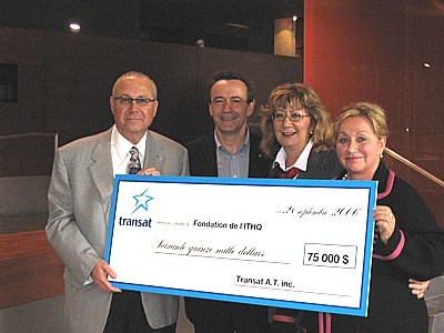 La fondation de l'ITHQ reçoit 75,000$ de Transat