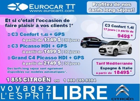 Promotions Eurocar TT pour la rentrée