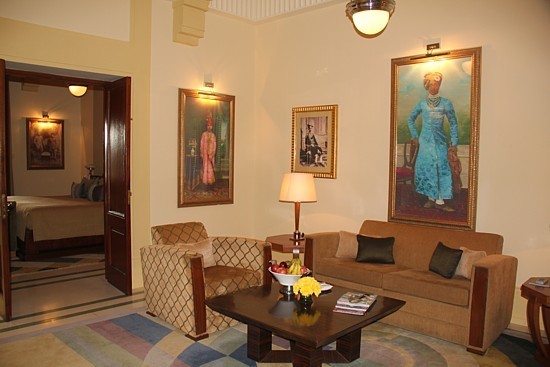 Une des chambres du Umaid Bhawan Palace.