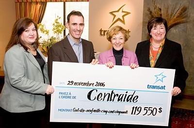 Transat remet 119 550 $ à Centraide du Grand Montréal pour la campagne 2006