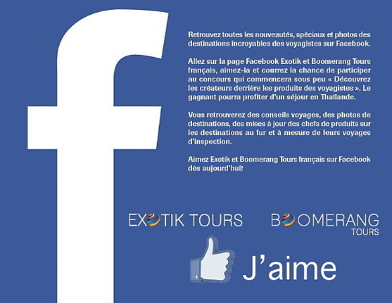 Exotik et Boomerang Tours sur FaceBook Exotik et Boomerang Tours sur FaceBook