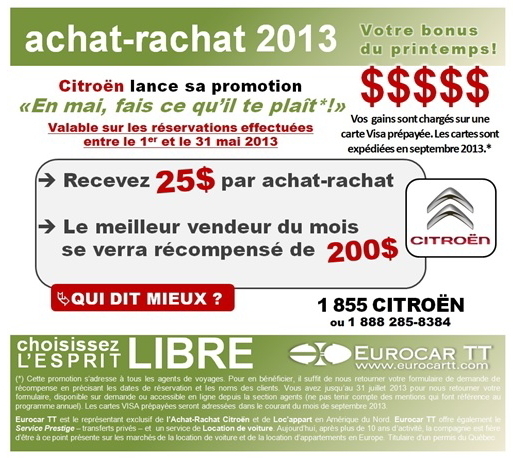 ACHAT-RACHAT CITROËN: Profitez de notre promotion «En mai, fais ce qu’il te plaît !»*