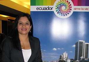 Alejandra Zea R. directrice de marchés au ministère du tourisme de la République d'Équateur. Alejandra Zea R. directrice de marchés au ministère du tourisme de la République d'Équateur.