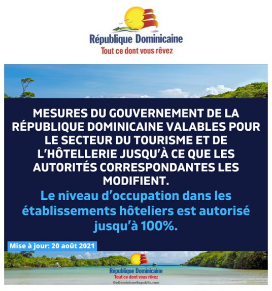 La République dominicaine autorise un niveau d'occupation de 100% dans les hôtels  