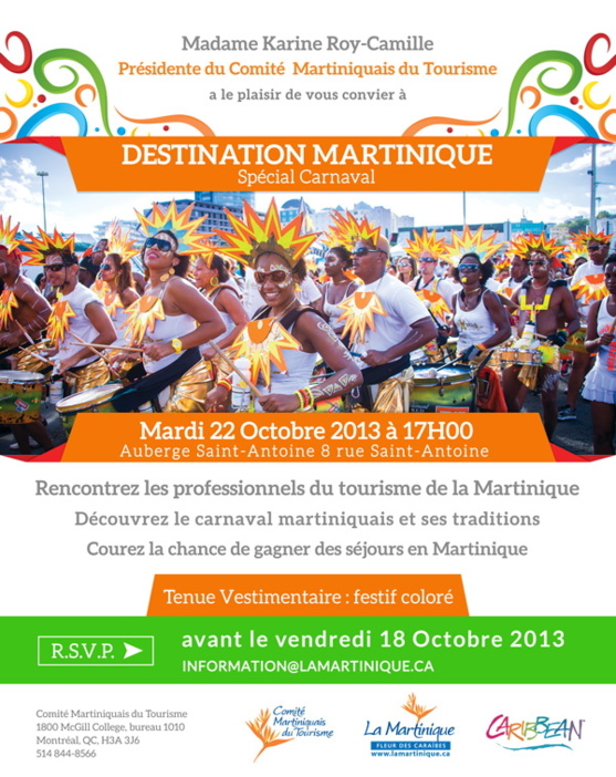 La Martinique convie les agents de voyages à une soirée carnaval La Martinique convie les agents de voyages à une soirée carnaval
