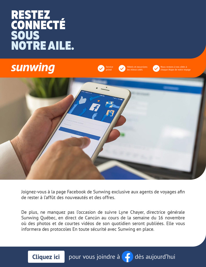 Les offres et communiqués de Vacances Sunwing.