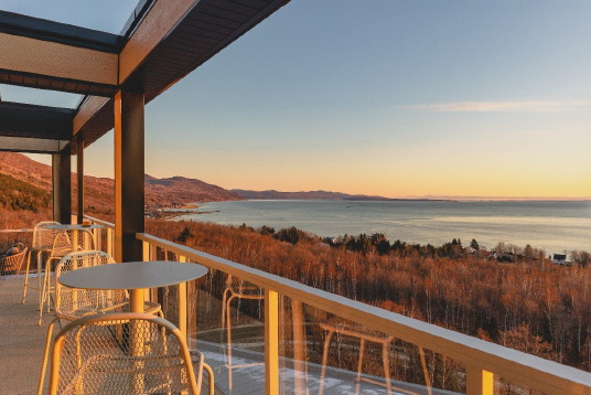 Vue sur le fleuve Saint Laurent depuis le Club Med Québec Charlevoix