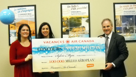 Les gagnants du concours Un million de milles Aéroplan de Vacances Air Canada!