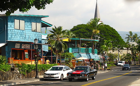 Le centre de Kona est au cœur de l’activité touristique de Big Island. C’est un ancien village de pêcheurs