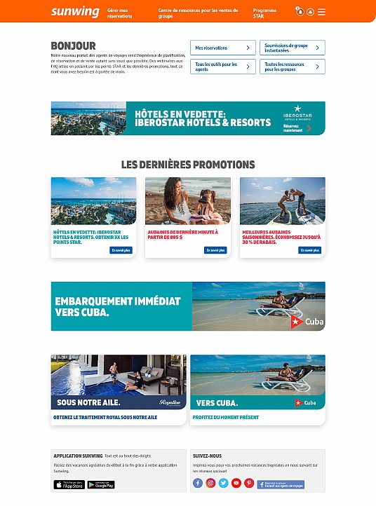 Sunwing lance son portail amélioré pour les agents de voyages avec le concours Un million de points STAR d’une durée limitée