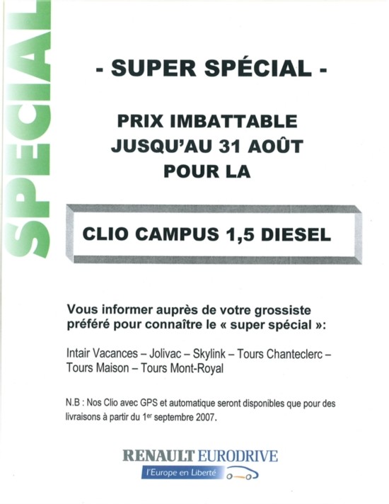 Un super spécial chez Renault : La Clio Campus 1,5 diesel