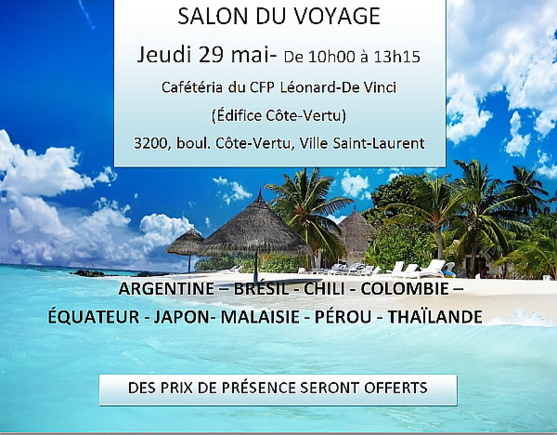 Un Salon du voyage au Centre de Formation Professionnelle Léonard - De-Vinci Un Salon du voyage au Centre de Formation Professionnelle Léonard - De-Vinci