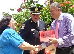 Zeina Gedeon, le Deputy Chief Shelton et le ministre du tourisme de Ste Lucie Allen Chastanet—Minister of Tourism Zeina Gedeon, le Deputy Chief Shelton et le ministre du tourisme de Ste Lucie Allen Chastanet—Minister of Tourism