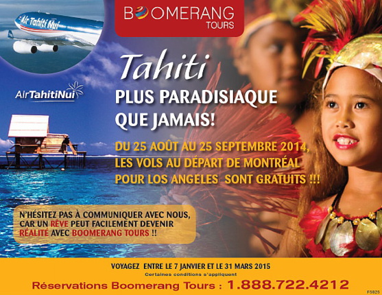 Promotion de Boomerang Tours sur Tahiti Promotion de Boomerang Tours sur Tahiti