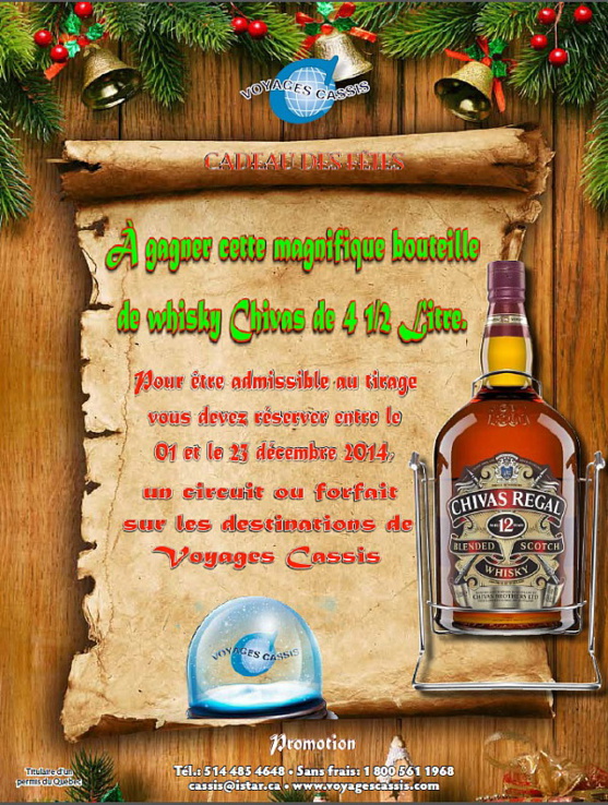 Une grosse bouteille de Whisky à gagner avec Voyages Cassis Une grosse bouteille de Whisky à gagner avec Voyages Cassis