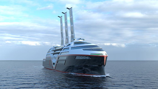 visualisation du concept Sea Zero, voiles étendues. Crédit : VARD Design.