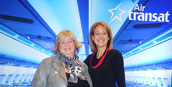 Manon Doucet, chef des ventes pour l’Europe et pour Transat Découvertes et Louise Fecteau, directrice commercialisation de Transat Tours Canada Manon Doucet, chef des ventes pour l’Europe et pour Transat Découvertes et Louise Fecteau, directrice commercialisation de Transat Tours Canada