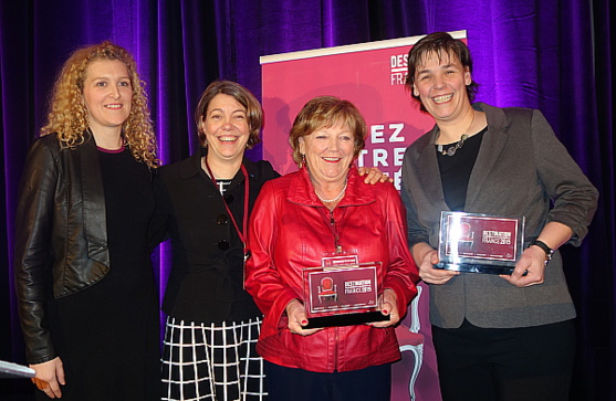 Mélanie Paul-Hus adjointe à la direction d'Atout France au Canada. , Armelle Tardy-Joubert directeur Canada d'Atout France; Michèle Rauzon d'Alio et Nathalie Lauzon de Vélo Québec Mélanie Paul-Hus adjointe à la direction d'Atout France au Canada. , Armelle Tardy-Joubert directeur Canada d'Atout France; Michèle Rauzon d'Alio et Nathalie Lauzon de Vélo Québec
