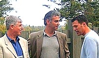 Yvon Michel de TMR, JeanCollette et Pierre Léo Joseph de l'Acta , au tournoi de golf