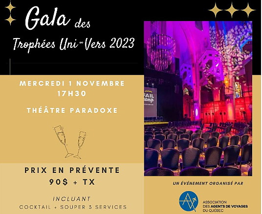 Les billets pour le Gala des Trophées Uni-Vers sont en vente