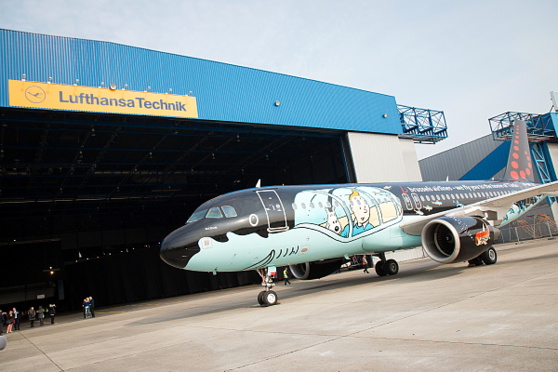 Brussels Airlines et Moulinsart créent un avion Tintin unique au monde Brussels Airlines et Moulinsart créent un avion Tintin unique au monde