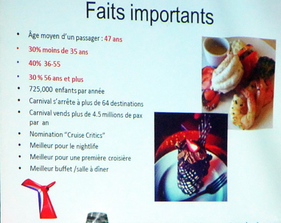 Carnival Cruise lines en conversation avec les agents de voyages de Laval
