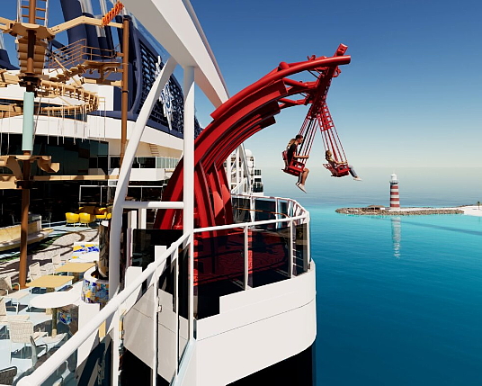 MSC Croisières présente ' Cliffhanger ' le toute première balançoire au dessus de la mer en exclusivité à bord de MSC World America MSC Croisières présente ' Cliffhanger ' le toute première balançoire au dessus de la mer en exclusivité à bord de MSC World America