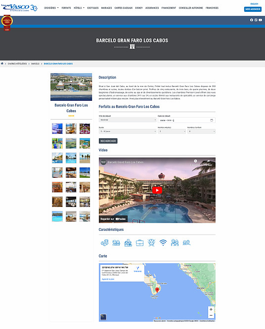 Une section HÔTELS ajoutée sur le site internet de Voyages Vasco  Une section HÔTELS ajoutée sur le site internet de Voyages Vasco