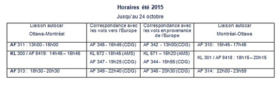 Air France et KLM : de nouveaux cars pour la liaison Ottawa-Montréal Air France et KLM : de nouveaux cars pour la liaison Ottawa-Montréal