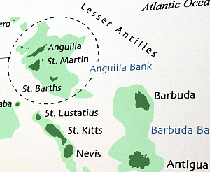 Anguilla se trouve dans les Petites Antilles, non loin de Saint-Martin et de St-Barthélémy
