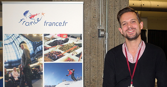 Benjamin Combe au stand d'Atout France Benjamin Combe au stand d'Atout France