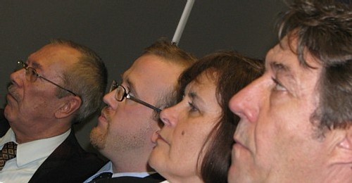 De G à Dr: Gabriel La Rouche de l'AQCV et Moscou Côté, Christiane Théberge et Patrick Martinet de l'ACTA De G à Dr: Gabriel La Rouche de l'AQCV et Moscou Côté, Christiane Théberge et Patrick Martinet de l'ACTA