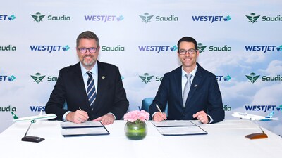 WestJet et Saudia annoncent une entente intercompagnies qui leur permettra d’améliorer leur connectivité internationale vers plus de 100 destinations WestJet et Saudia annoncent une entente intercompagnies qui leur permettra d’améliorer leur connectivité internationale vers plus de 100 destinations