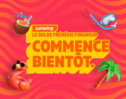 Vacances Sunwing lance le solde Frénésie FinanSud, offrant des aubaines audacieuses pour une durée limitée, dès le 30 juillet. 