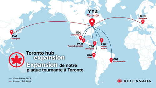 Air Canada consolide encore sa plaque tournante de Toronto grâce à l’expansion de son réseau international (Groupe CNW/Air Canada) Air Canada consolide encore sa plaque tournante de Toronto grâce à l’expansion de son réseau international (Groupe CNW/Air Canada)