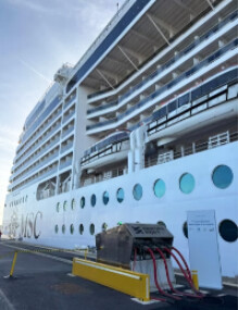 Premier test de connexion électrique à quai pour MSC Poesia au Havre