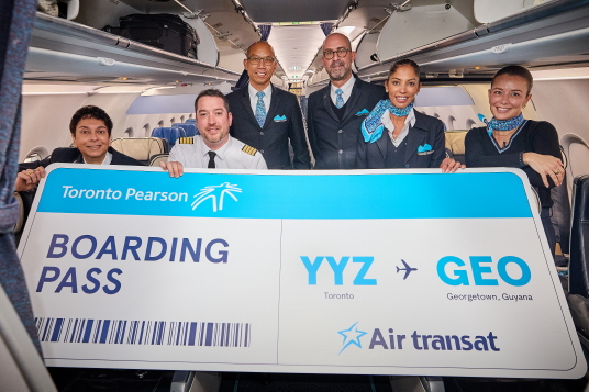 L’équipage du vol TS164.