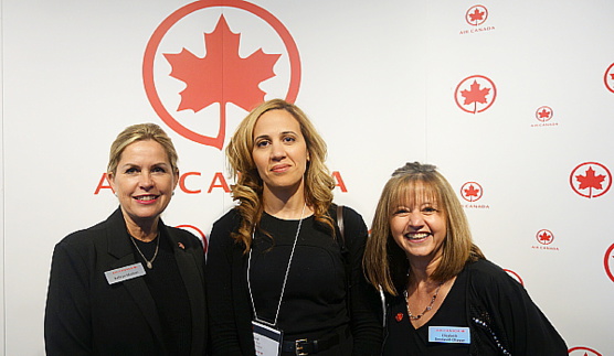 Kathryn McClean chef régional -ventes-groupes, Est du Canada, Dhouba Bhar, présidente de Palm Voyages et Elizabeth Bendavid Ohayon d'Air Canada