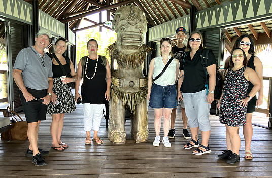 Le groupe à l'hôtel Pearl de Taha'a