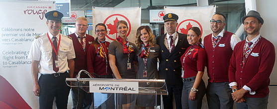 L'équipage du vol inaugural Montréal-Casablanca.