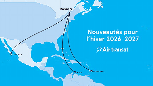 Air Transat met plus de soleil à l’horaire cet hiver avec trois nouvelles destinations au départ de Montréal : Aruba, la Barbade et Los Cabos