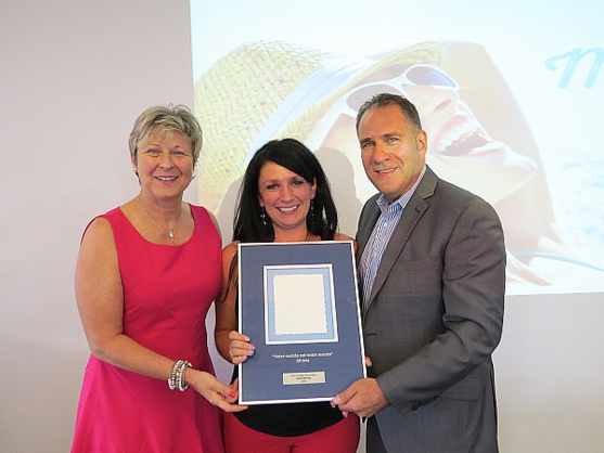 Propriétaire Karyne Létourneau, Club Voyages Sartigan a St-Georges de Beauce, Danielle Durocher et Joseph Adamo, Président-Directeur Général TDC