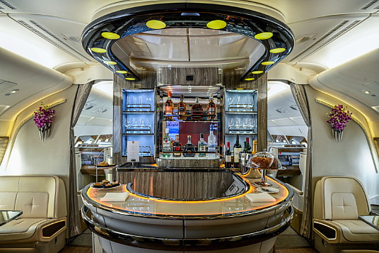Le lounge de l'A380 après rénovations