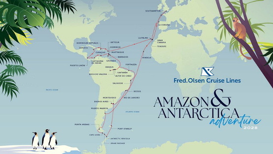 Fred. Olsen Cruise Lines dévoile le Grand Voyage épique de 87 nuits sur l’Amazon et l’Antarctique depuis le Royaume-Uni pour 2028