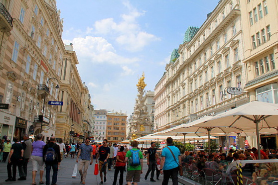 Le centre de Vienne, avec ses rues piétonnes animées