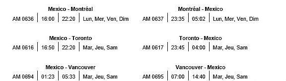 Aeromexico annonce une augmentation de ses fréquences de vol vers ses trois destinations au Canada Aeromexico annonce une augmentation de ses fréquences de vol vers ses trois destinations au Canada